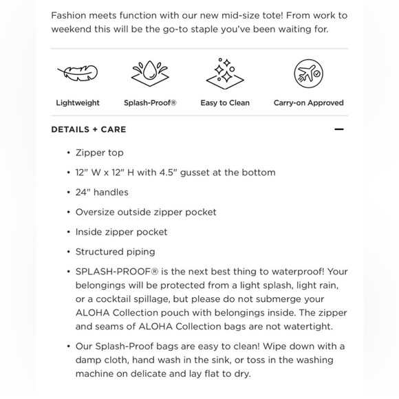 ALOHA Black Tote Bag with Yellow Leaf Design - Picture 10 of 10